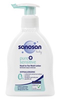Sanosan Pure + Sensitive    Детское средство для купания 2 в 1,  200 мл.  , Германия   { 97330 }   