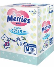 Merries Box   M   6 - 11 кг ( 128 шт ) подгузники, Япония { 57144 } 