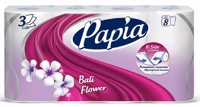 Туалетная бумага PAPIA Bali Flower 3-х слойная  (8 шт), Россия   { 00099 }