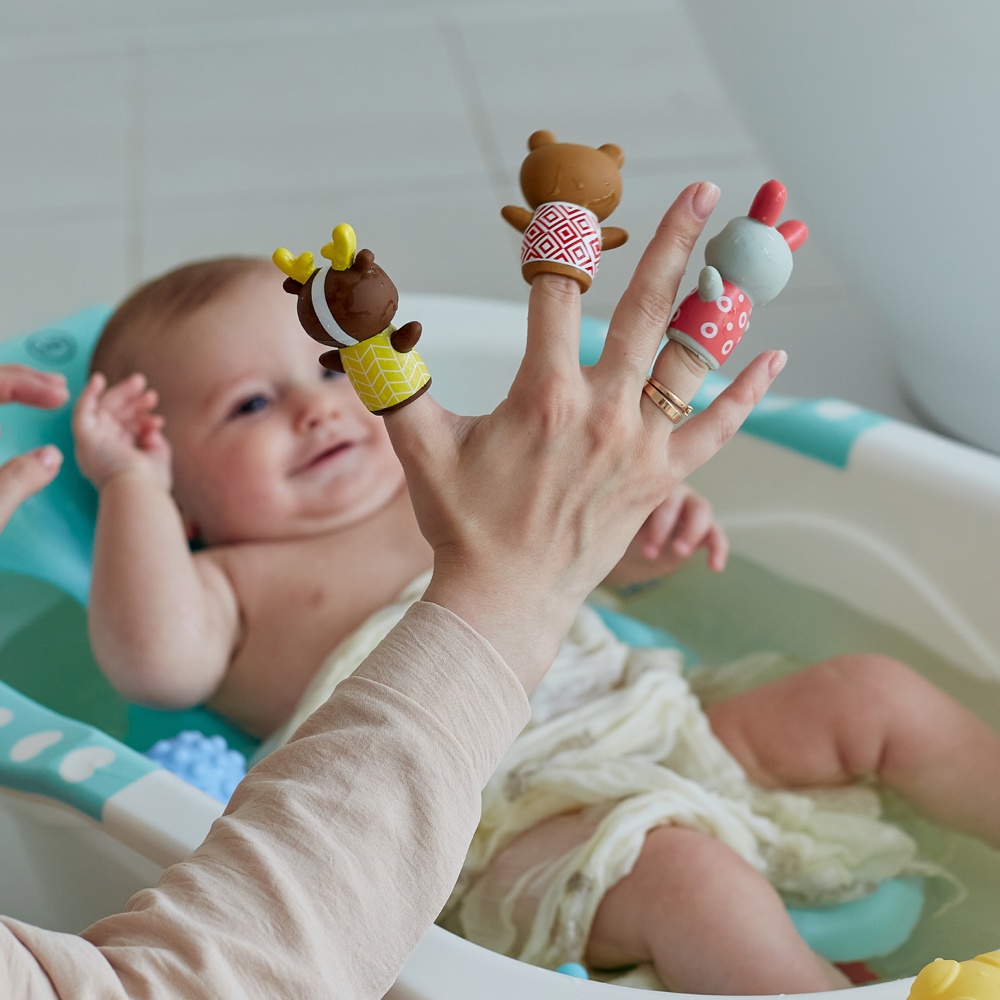 Happy Baby Игрушки на пальцы для ванной Little friends, 6 шт, 6 мес+, Китай  { 17568 } 