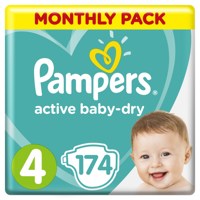 Pampers Active Baby-Dry 4 Maxi (9-14 кг) 174 шт Подгузники , Россия  { 72556 } СКИДКА 3% НЕ ДЕЙСТВУЕТ