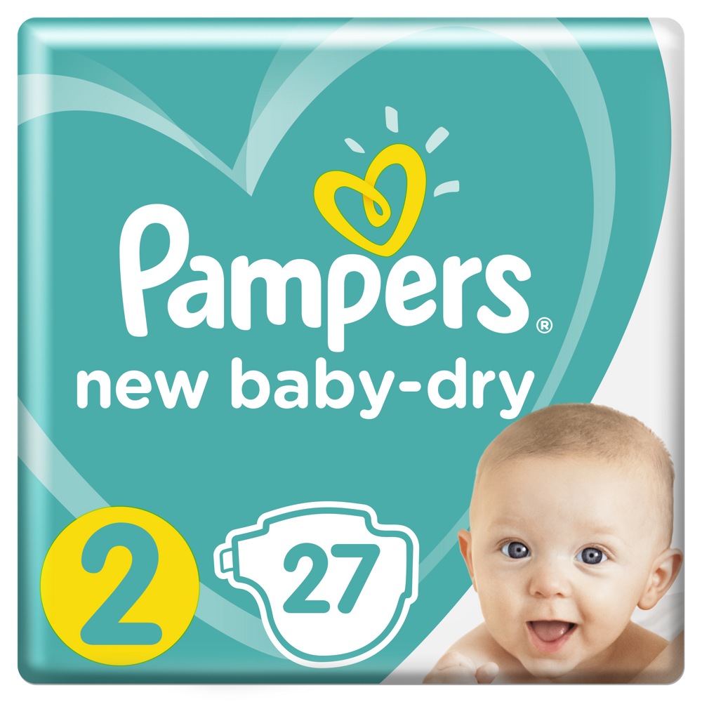 Pampers New Baby 2 Mini (4-8 кг)  27 шт подгузники, Россия    { 84407 }