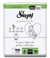 SLEEPY   Natural  4   Maxi  7-14 кг  ( 60 шт.)  Подгузники-трусики, Турция  { 64923 }    НОВИНКА