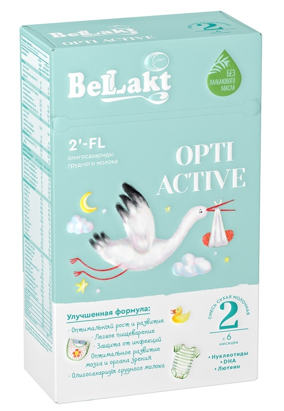 BELLAKT OPTI ACTIVE 2  смесь сух. молочная, карт. уп. 800 гр. от 6 до 12 мес.  { 34362 }     НОВИНКА!!!!
