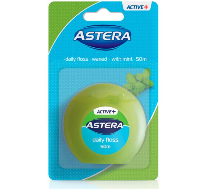 ASTERA  Active +  Зубная нить 50 м, Болгария  { 13583 }