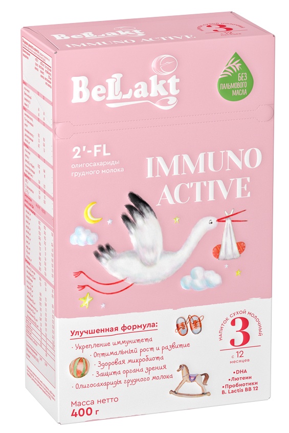 BELLAKT IMMUNO ACTIVE 3  напиток  сух. молочный, карт. уп. 400 гр.  с  12 мес.  { 34249 }   НОВИНКА!!!!