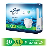 DR. SKIPP SUPER SAFE  4 Extra Large  (7*, 30 шт) Подгузники для взрослых (130-170 см)   { 31408 }   НОВИНКА!!!