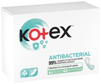 KOTEX Antibacterial Экстра Тонкие  ежедневные гигиенич. прокладки, 1,5*,  40 шт  , Китай   { 49149 }