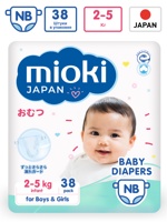MIOKI New Born от 2 до 5 кг ( 38 шт ) Подгузники, Япония/Китай  { 10162 }