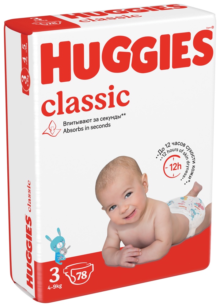 HUGGIES CLASSIC 3 (4-9 ) 78   2 = 156  ,   { 43116 }   