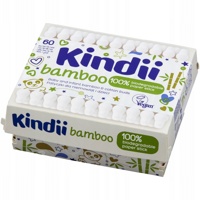 Ватные палочки KINDII Bamboo хлопковые для младенцев  60 шт, Польша   { 29656 }