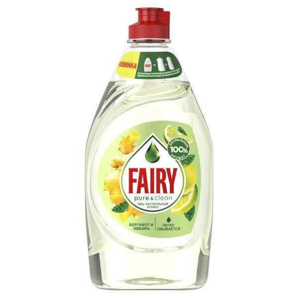 FAIRY (450 мл) ср-во для мытья посуды Fairy Pure&Clean Бергамот и Имбирь   { 74953 } 