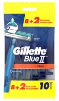 GILLETTE Blue II Plus  Бритва одноразовая 8+2 шт , Россия   { 67600 }