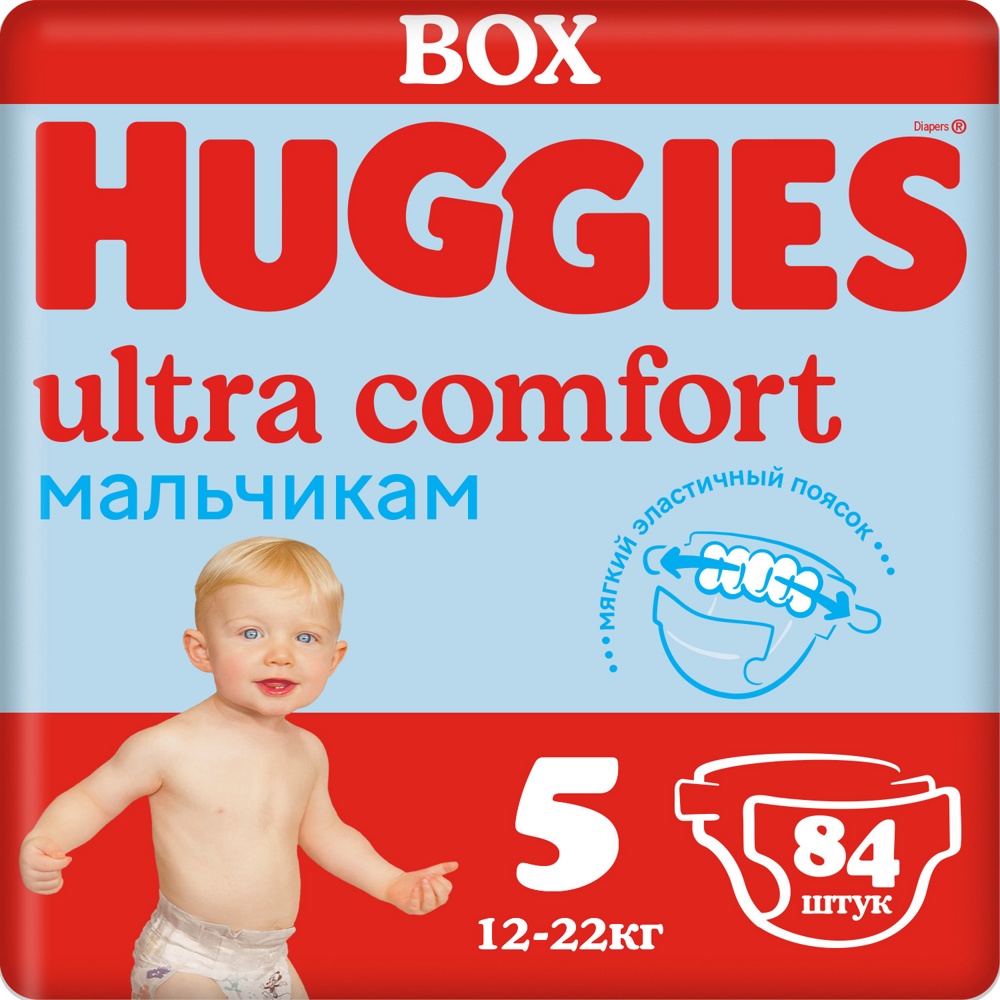 Huggies ULTRA COMFORT 5  Boy  12+  (84  )    { 47855 }