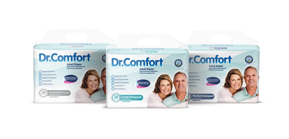 DR. COMFORT 1  Small  ( 5*, 30 шт.) Подгузники для взрослых впитывающие Турция ( 50-85 см) { 00993 }