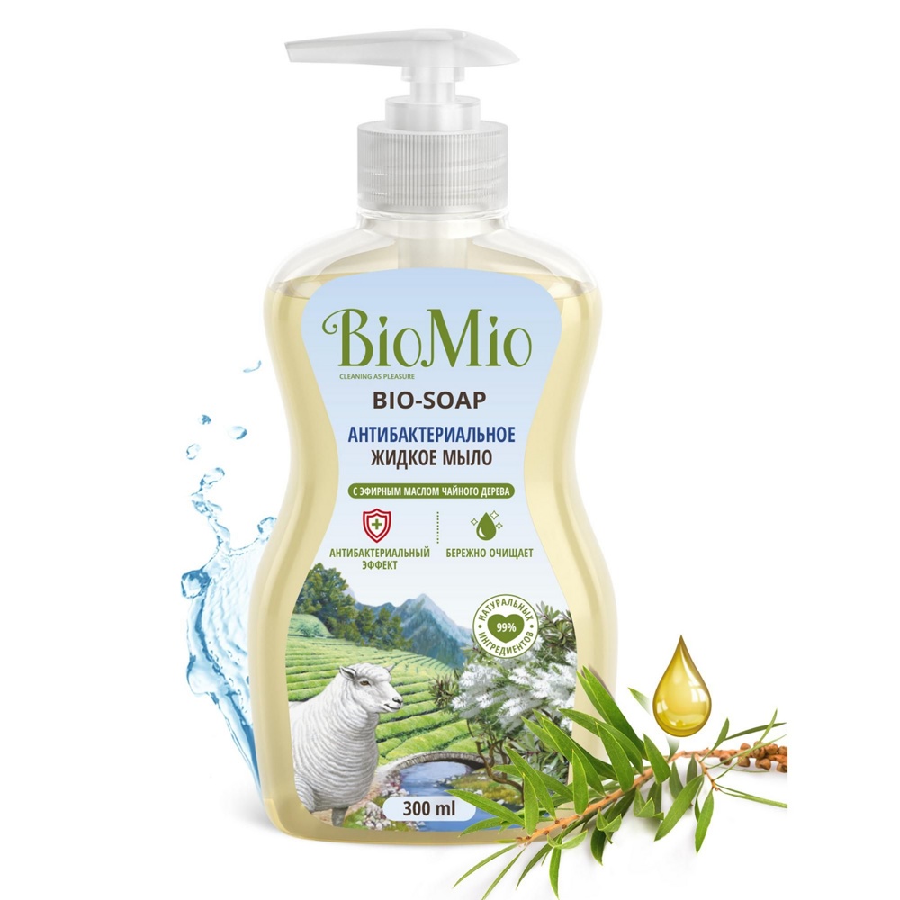 BioMio Bio-Soap  жидкое мыло с маслом Чайного дерева, антибактериальное, 300 мл  { 11985 }