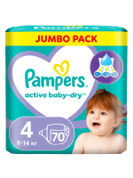 Pampers Active Baby-Dry 4 Maxi (9-14 ) 70  Jumbo Pack  ,  { 44769 } 
