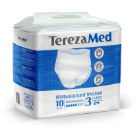 TEREZA MED  3 Large ( 5*, 10 шт) Подгузники-трусики для взрослых впитывающие( 100-140 см), Китай  { 00435 }