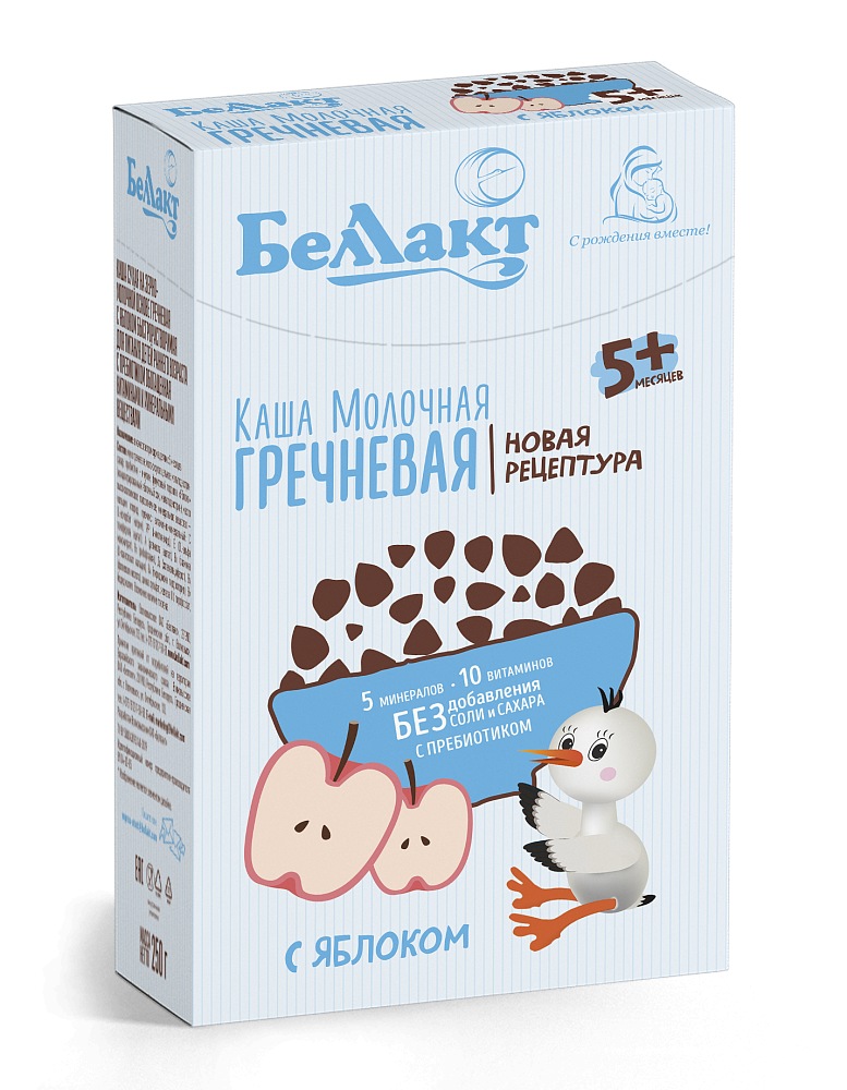 БЕЛЛАКТ каша молочная гречневая с яблоком с пребиотиком 250 гр , с 5 мес. { 35062 } - фото1 БЕЛЛАКТ каша молочная гречневая с яблоком с пребиотиком 250 гр , с 5 мес. { 35062 } - фото1