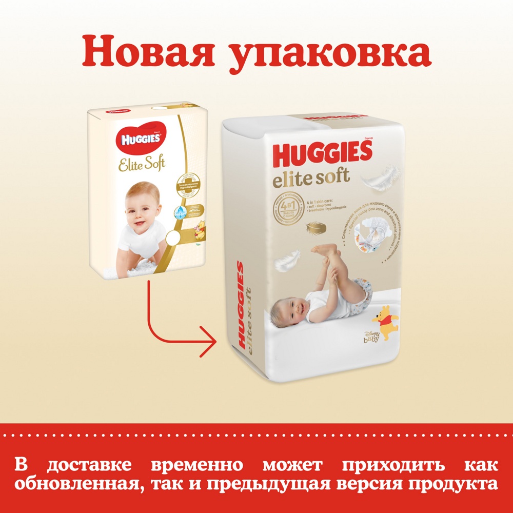 Huggies Elite Soft  2   4-6 кг    (20 шт)  подгузники, Россия  { 49460 }  3% НЕ ДЕЙСТВУЕТ