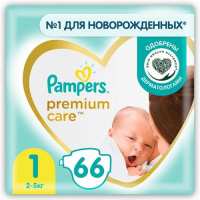 Pampers Premium Care 1 Newborn 2-5  ( 66  ) ,  { 27382 }
