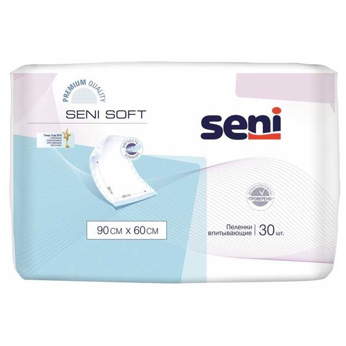 Seni Soft (60 x 90) 30 шт одноразовые впитывающие пеленки, Россия { 98461 } Seni Soft (60 x 90) 30 шт одноразовые впитывающие пеленки, Россия { 98461 }