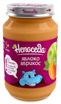НЕПОСЕДА пюре из яблок и абрикосов 185г б/сах. с 5 мес. ( 27812 ) - фото1 НЕПОСЕДА пюре из яблок и абрикосов 185г б/сах. с 5 мес. ( 27812 ) - фото1