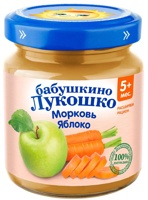 БАБУШКИНО ЛУКОШКО "Морковь-Яблоко" пюре 100г х 4шт=400г,  с 5 мес. { 00373 }